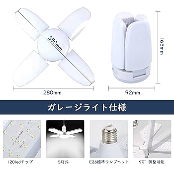 Amazon.co.jp : SHANHE ガレージライト 工事用ライト 5個 LED